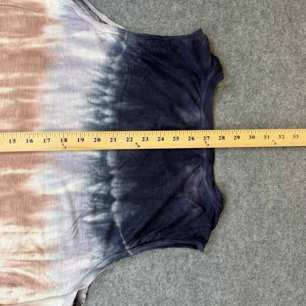 Knox Rose Womens Large Tank Top Tie Dye Sleeveless Boho Casual Blouse Blue Pink - Picture 5 of 5